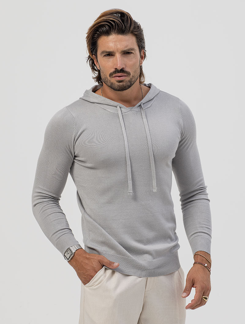 HOODIE SWEATER IN LIGHT GREY