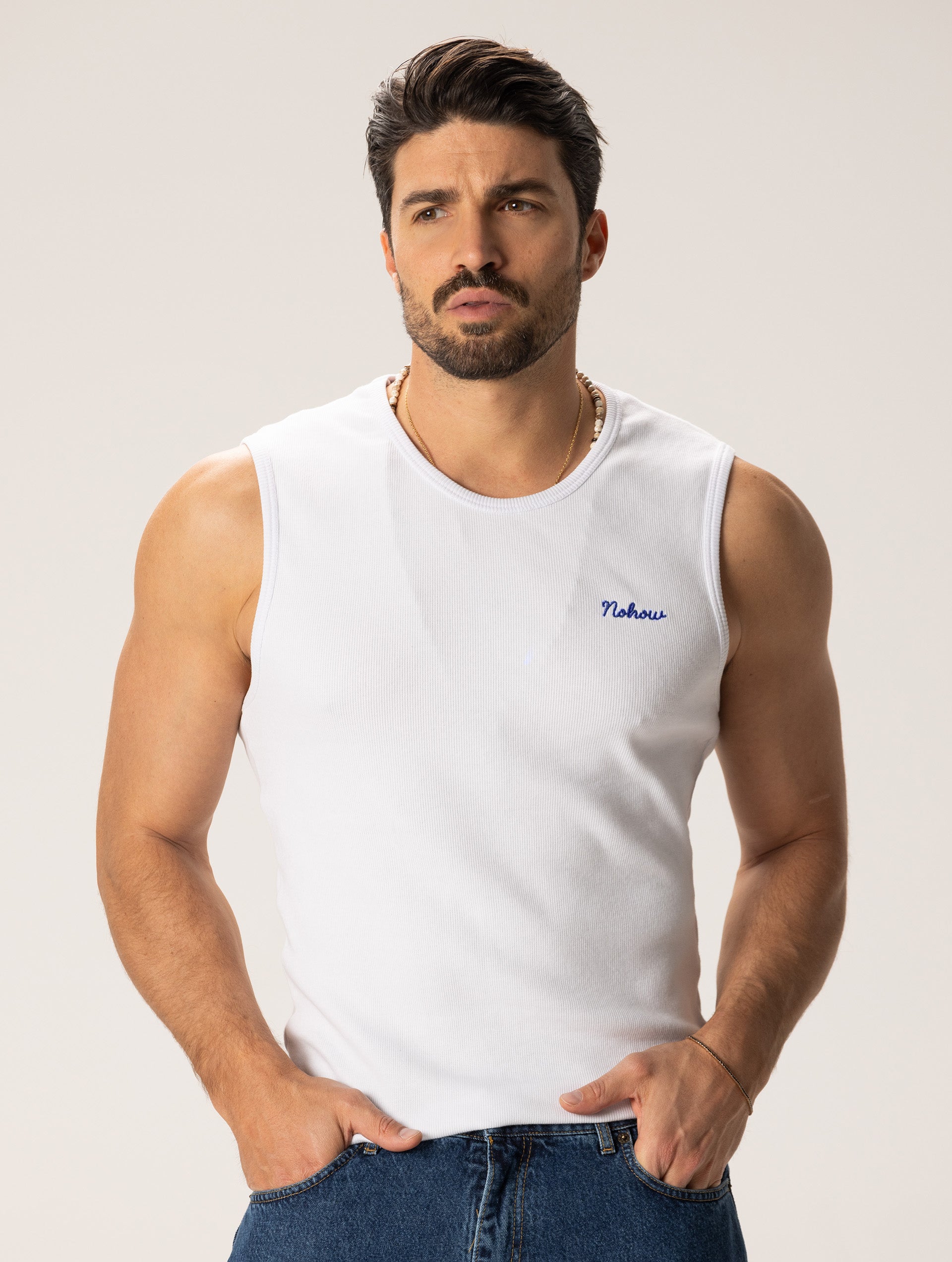 GAD DÉBARDEUR BLANC AVEC BRODERIE