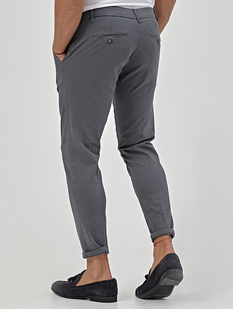 GABARDIN CASUAL PANTS IN ANTHRACITE