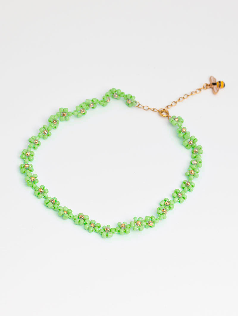 BEE CHOKER NECKLACE IN GREEN