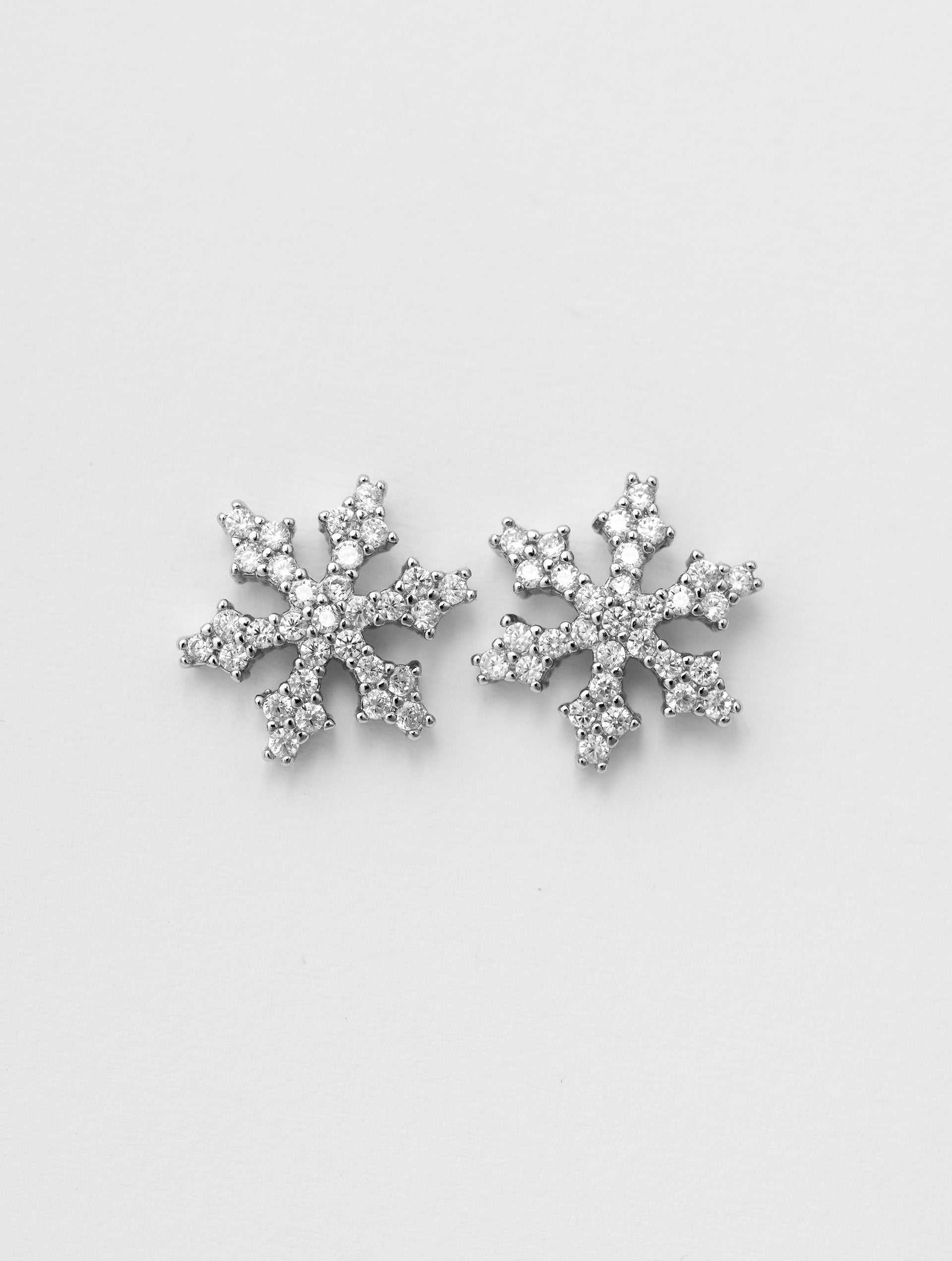 Orecchini di Natale con fiocco di neve Swarovski in oro o argento Orecchini di Natale con fiocco di neve Swarovski in oro o argento