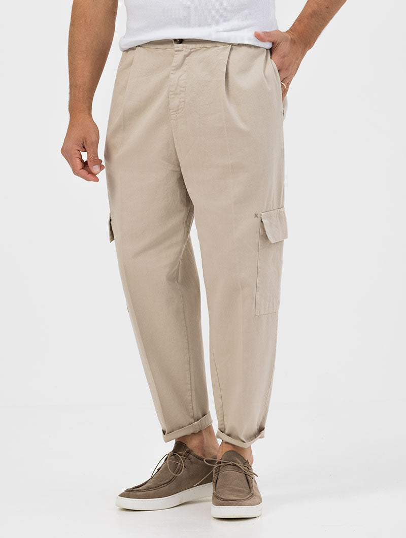 TALAL CARGO PANTS IN BEIGE