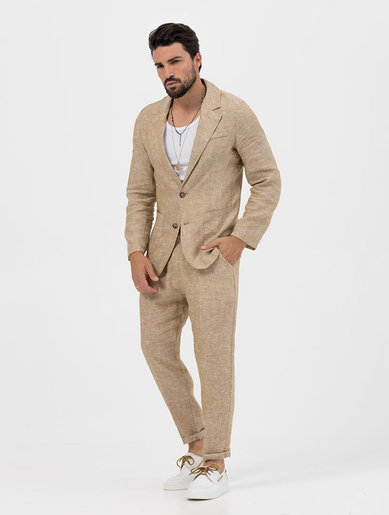 FEDRO SINGLE BREASTED SUIT IN KHAKI
