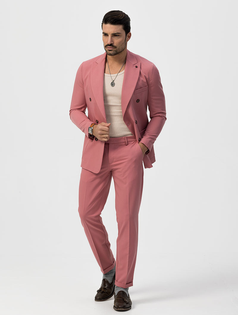 MASON DOUBLE BREASTED SUIT IN ROSE