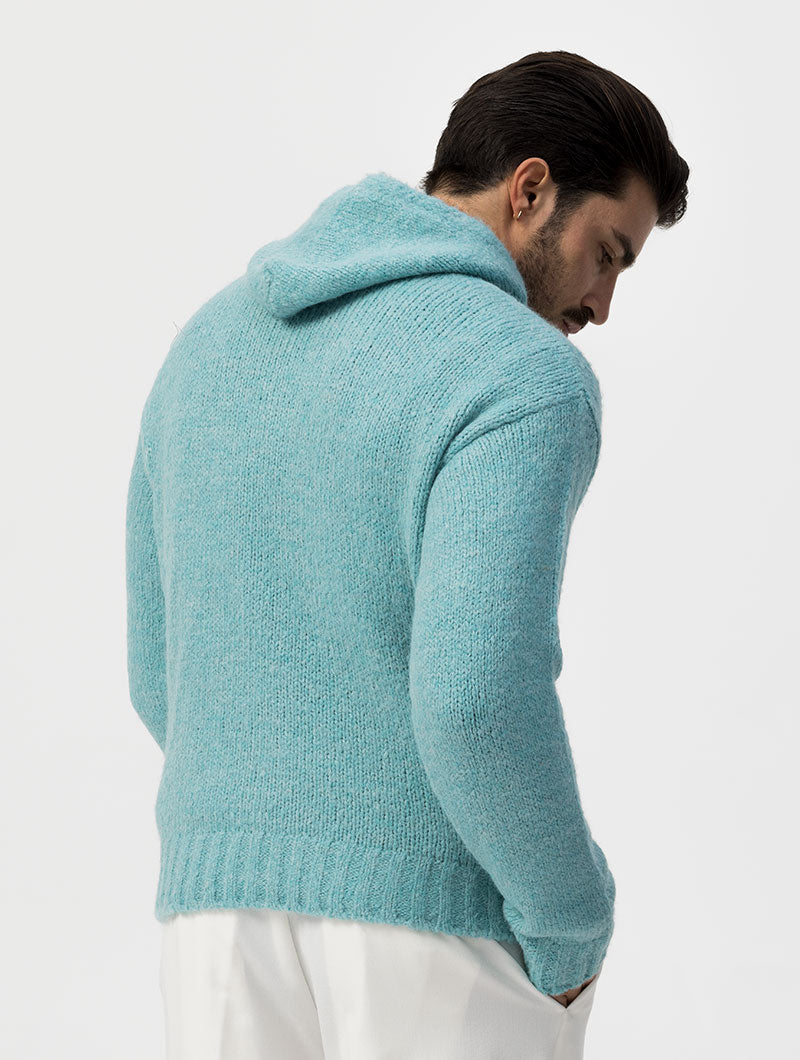 ACE HOODIE SWEATER IN TURQUOISE