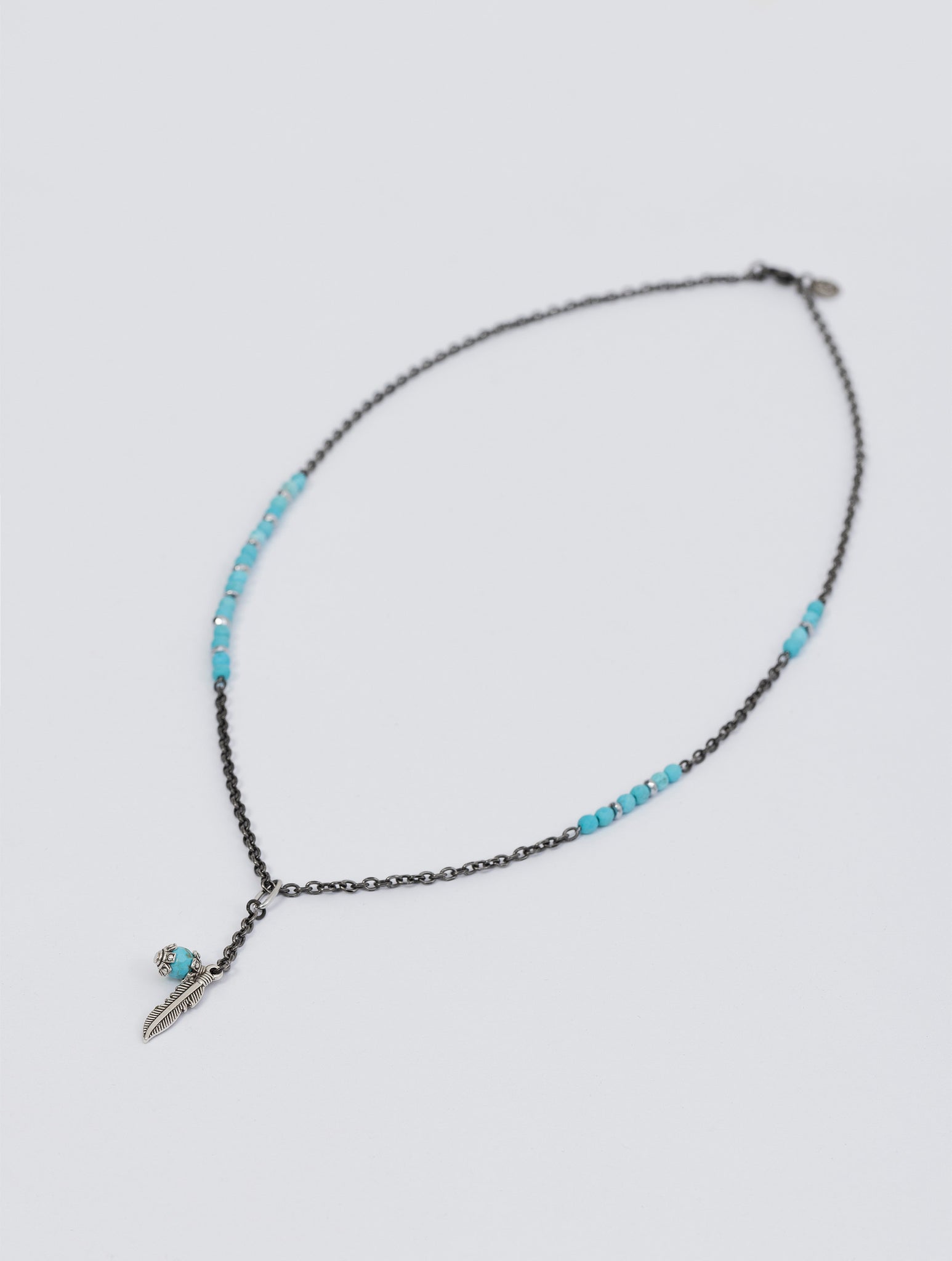 TURQUOISE NECKLACE WITH FEATHER