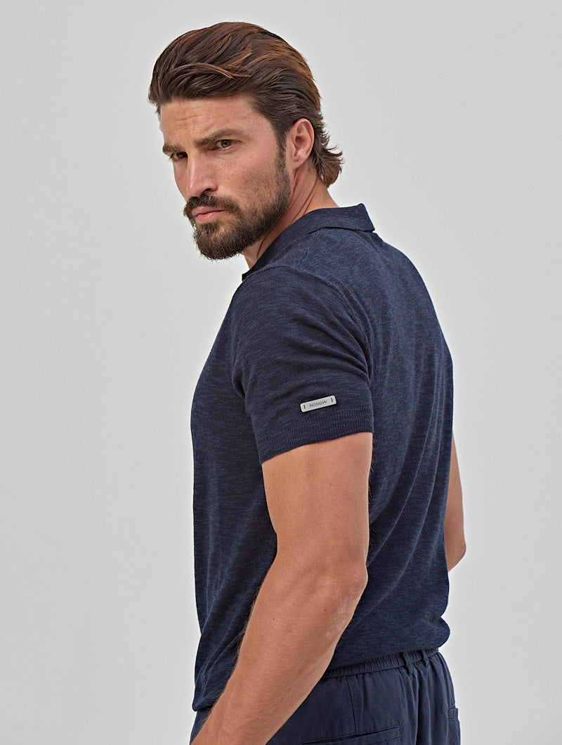 JESSE SHORT POLO IN BLUE NAVY