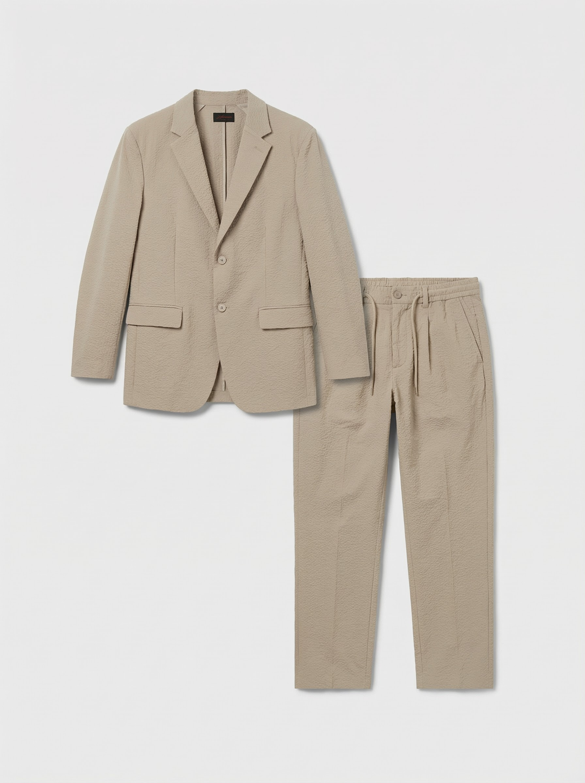 SEERSUCKER SUIT IN SAND