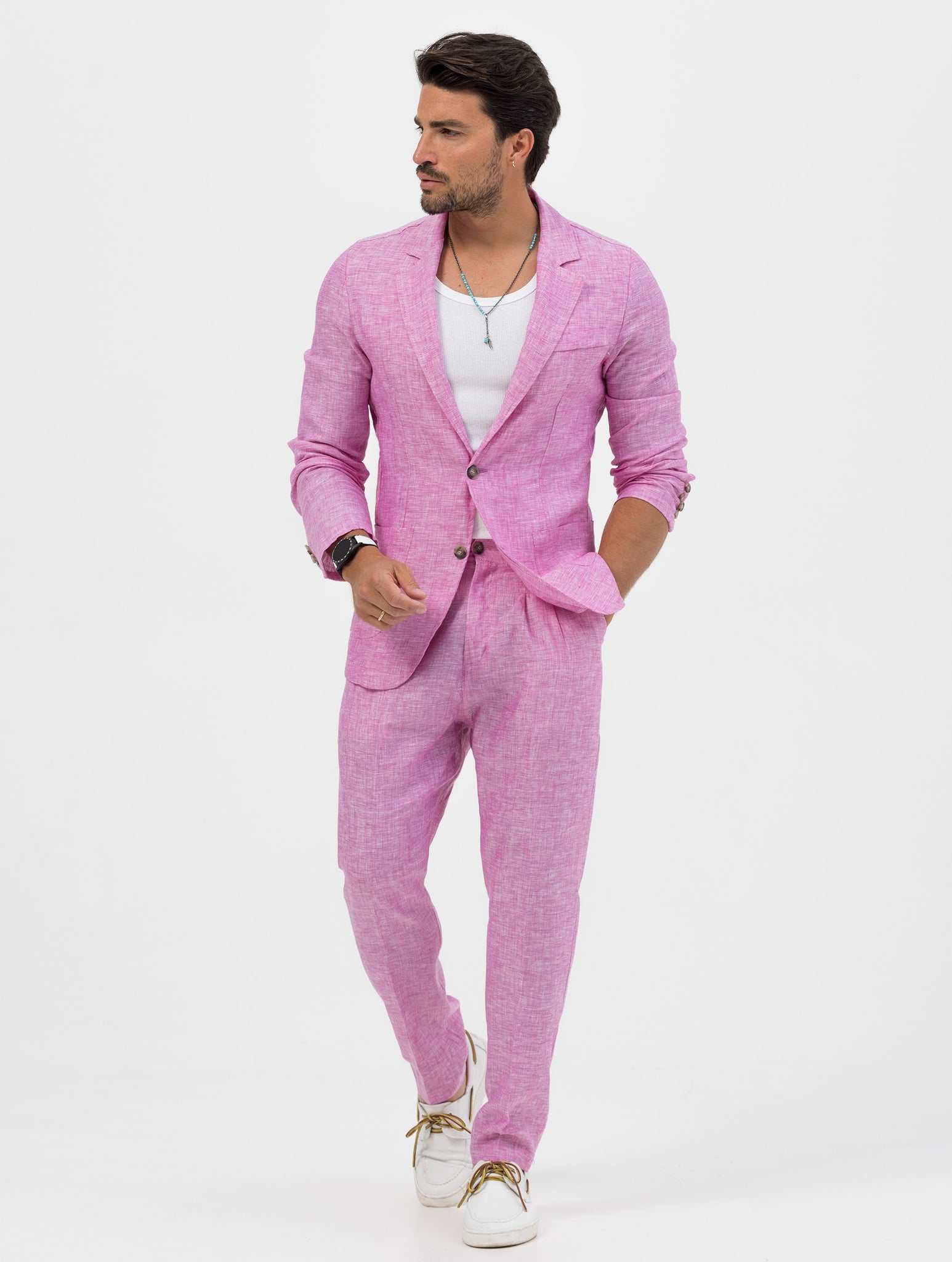 FEDRO SINGLE BREASTED SUIT IN ROSE