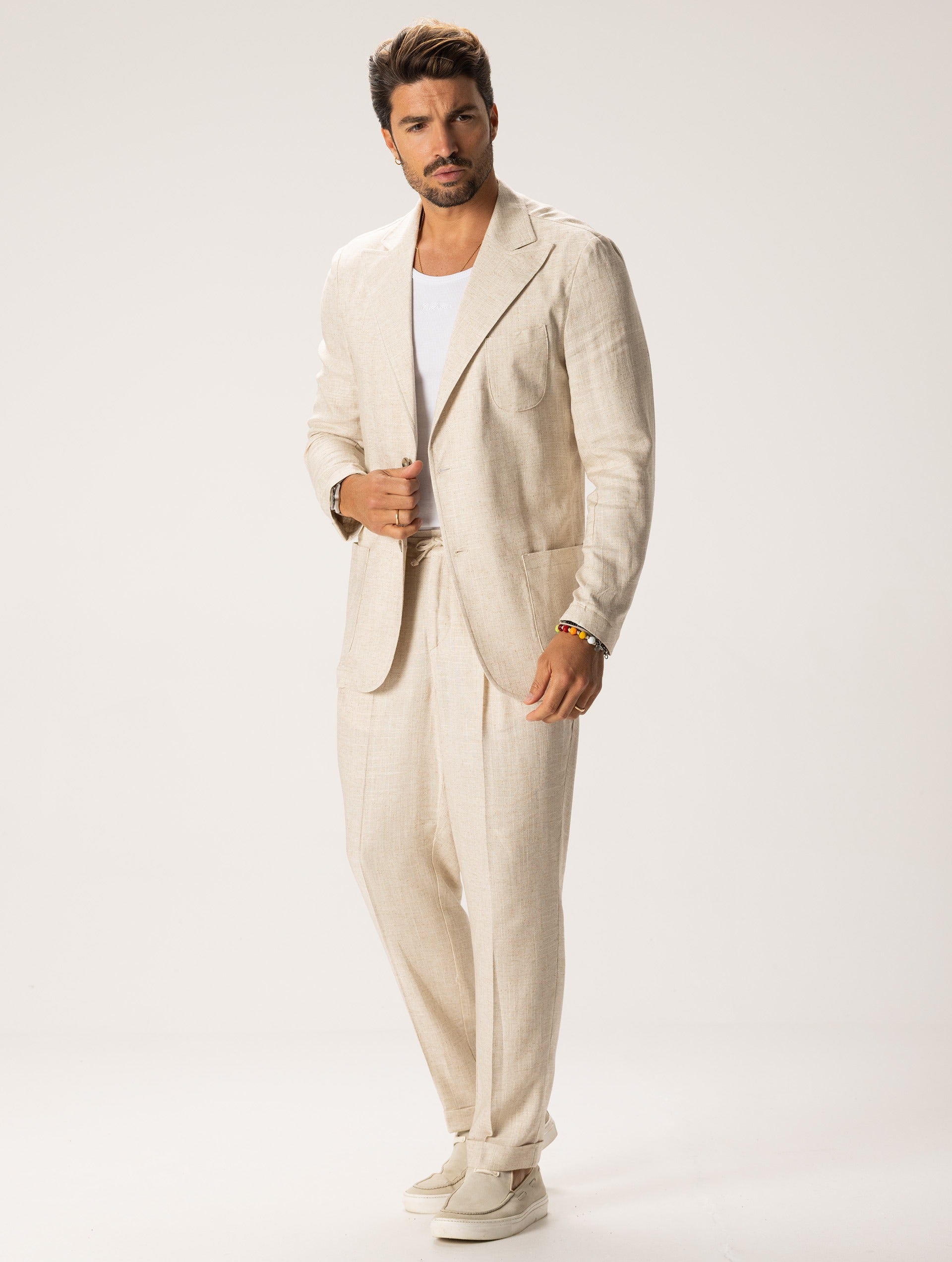 FORMAL LINEN SUIT IN BEIGE FORMAL LINEN SUIT IN BEIGE
