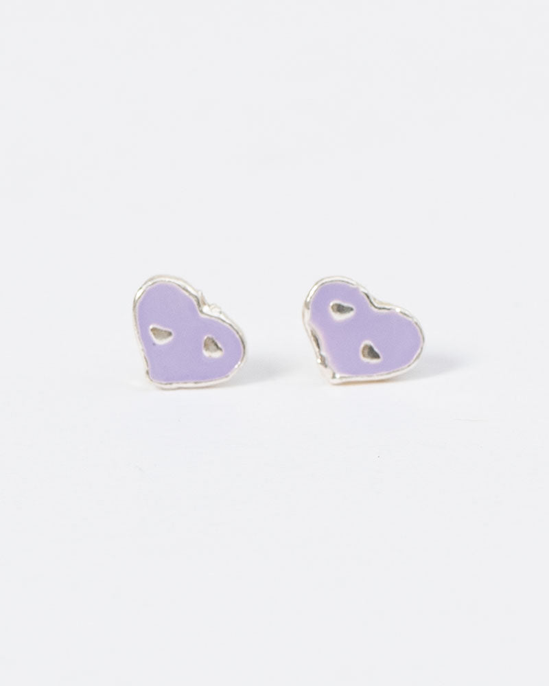 KIDS EARRINGS WITH HEART IN LILAC UNICA