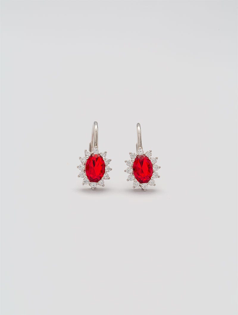 KATE EARRINGS WITH RED PENDANT UNICA