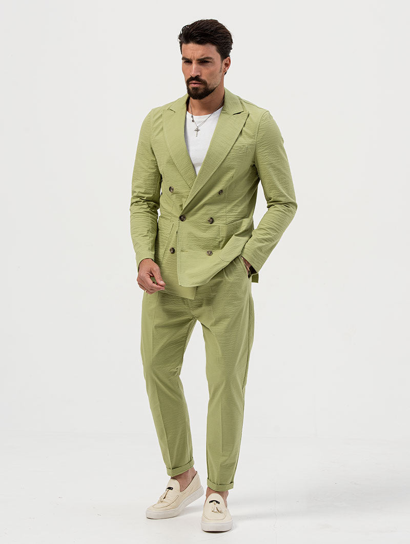GRANT DOUBLE BREASTED BLAZER IN GREEN