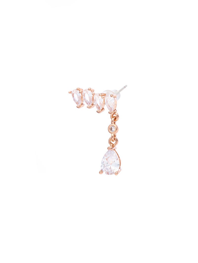 JANE EARRING IN ROSE GOLD WITH ZIRCON PENDANT