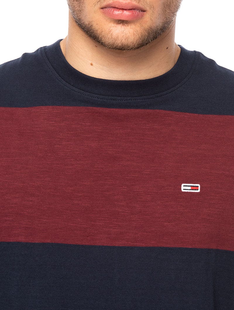 TJM STRIPED T-SHIRT IN BLUE AND BORDEAUX
