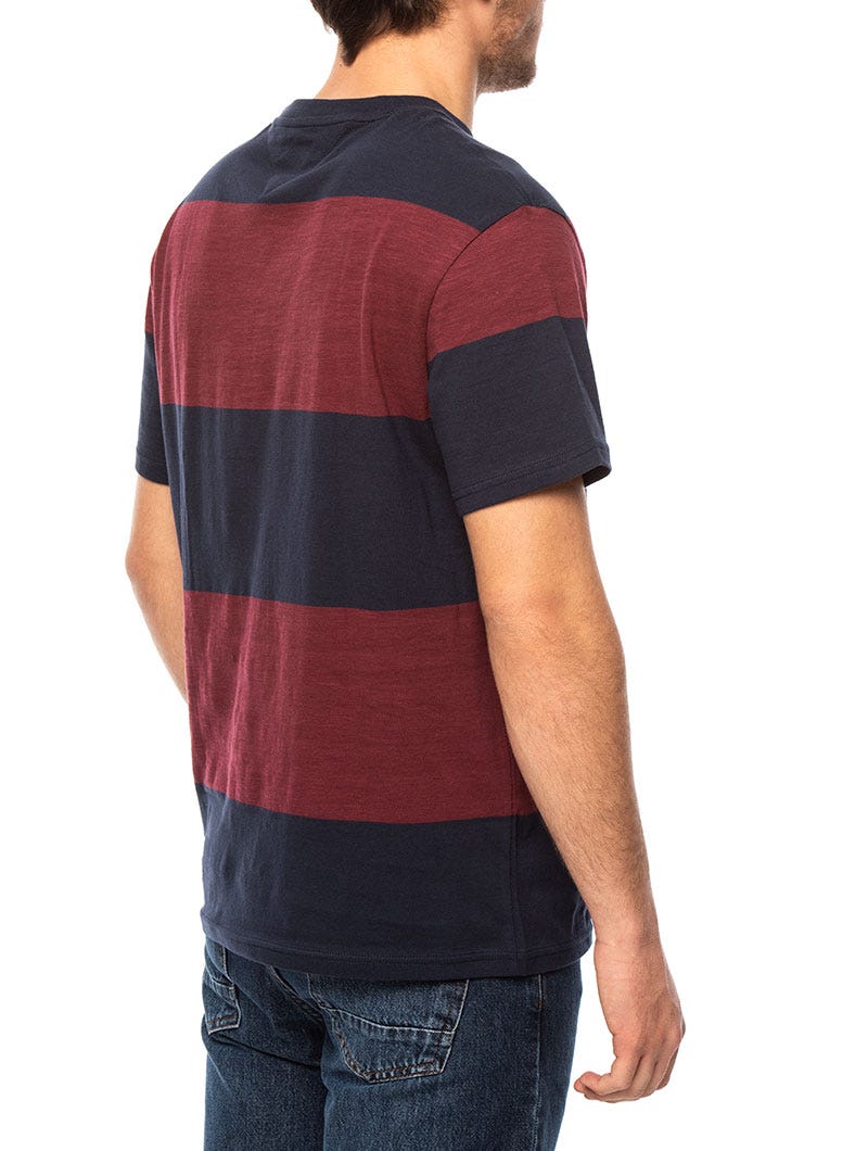 TJM STRIPED T-SHIRT IN BLUE AND BORDEAUX