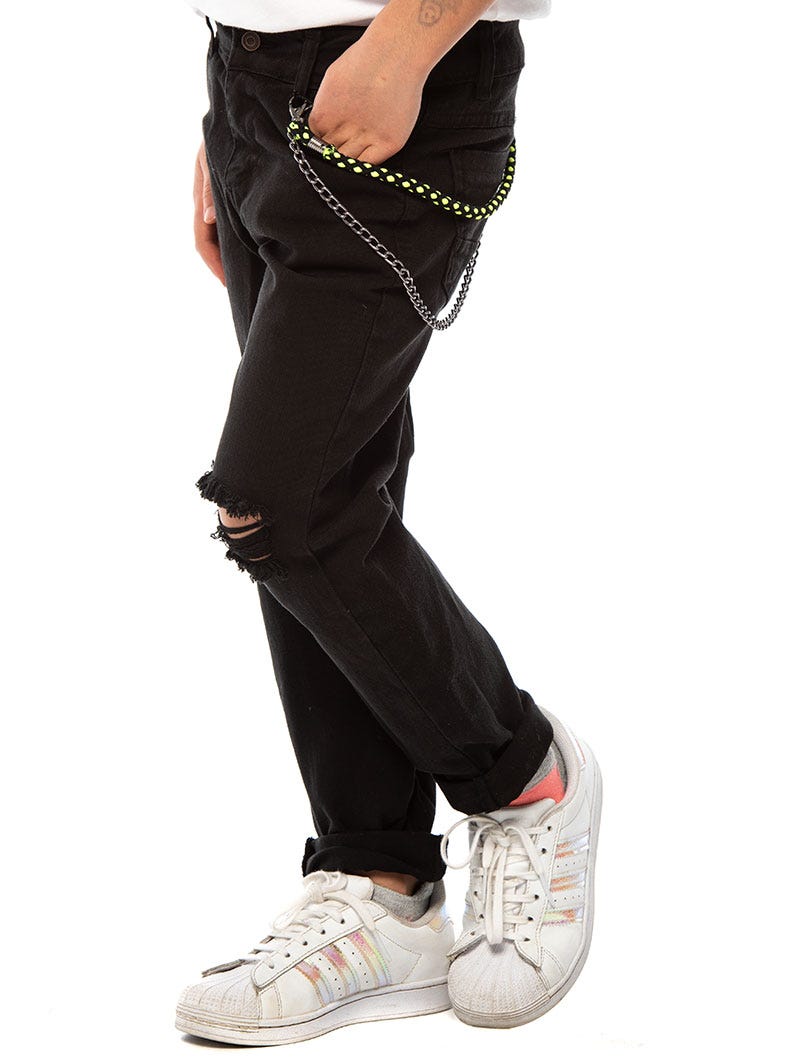 BLACK RIPPED KIDS JEANS - Main Image