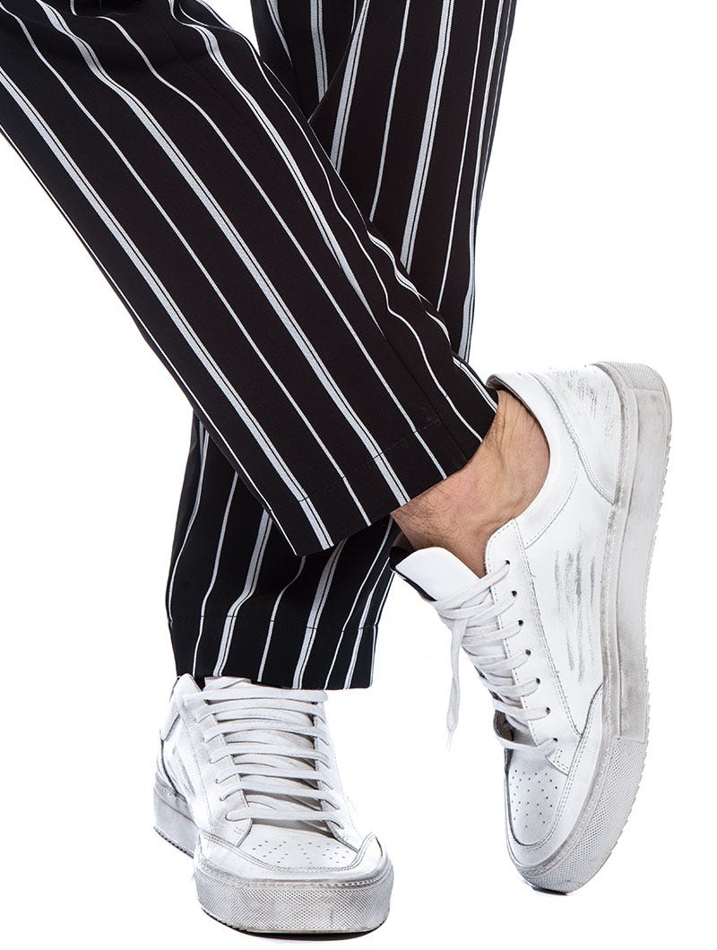 DRAKE CASUAL PANTS IN BLACK AND WHITE