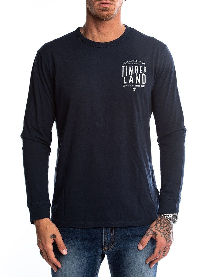 LS BACK GRAPH TEE IN BLUE NAVY