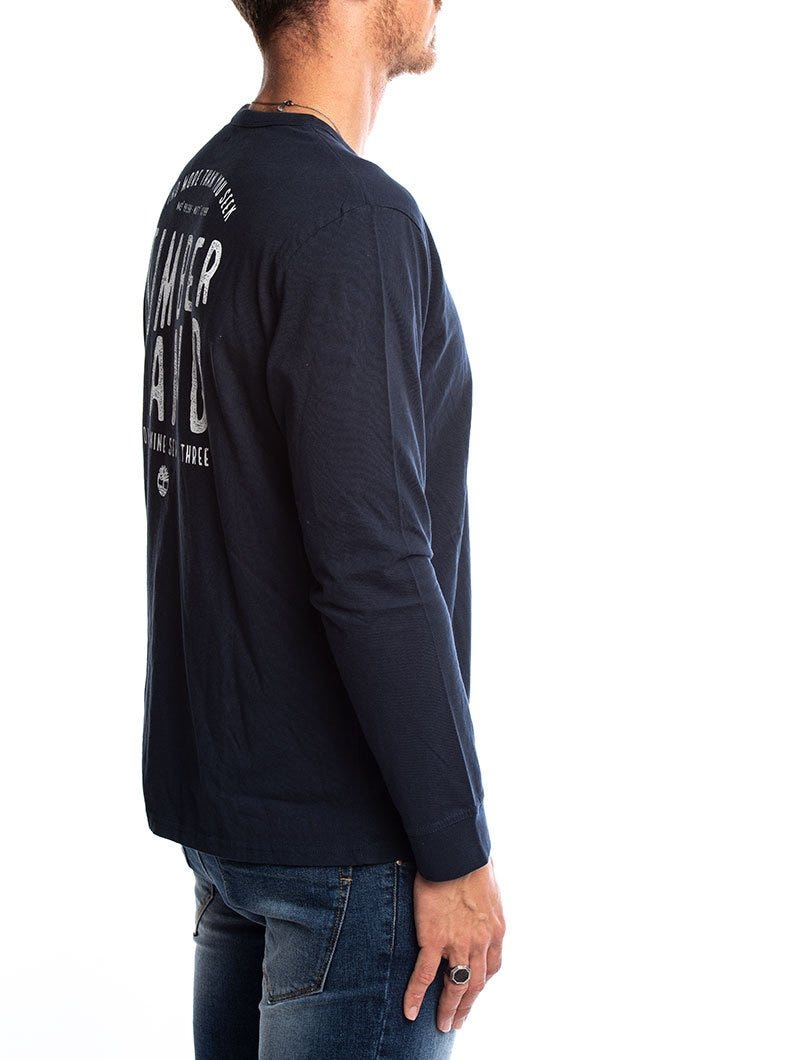 LS BACK GRAPH TEE IN BLUE NAVY