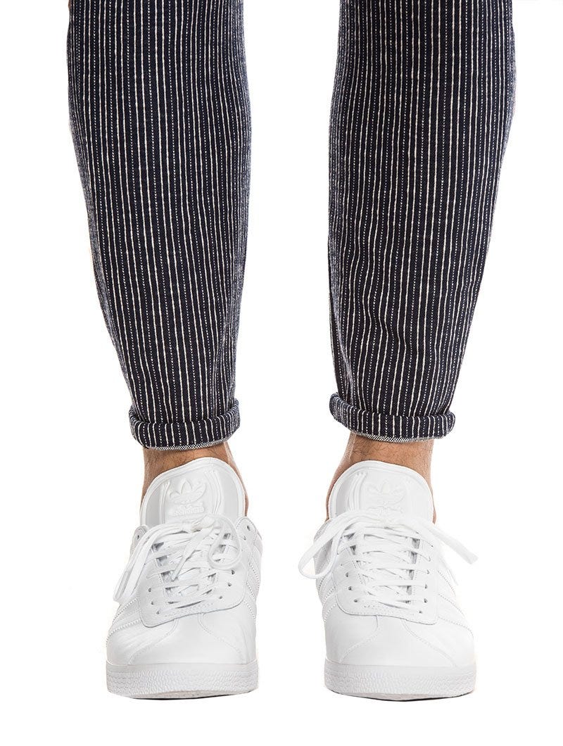 ANUBIS COTTON TROUSERS IN STRIPED BLUE