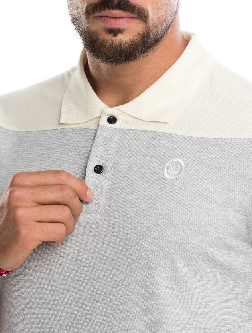 EDWARD COTTON POLO IN BEIGE, PEARL AND WHITE