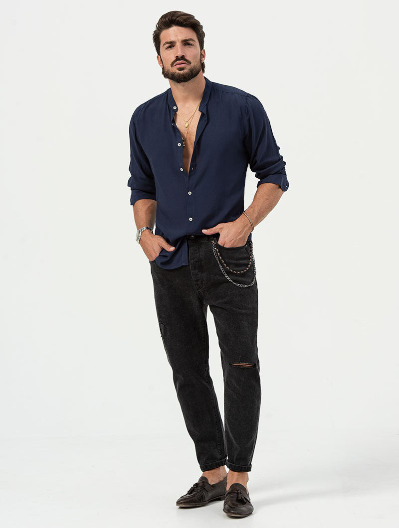 JUDE CASUAL SHIRT IN BLUE NAVY