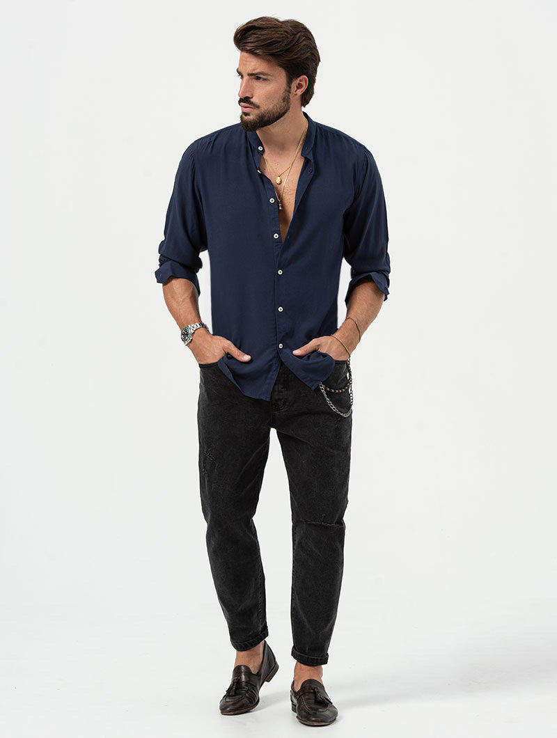 JUDE CASUAL SHIRT IN BLUE NAVY
