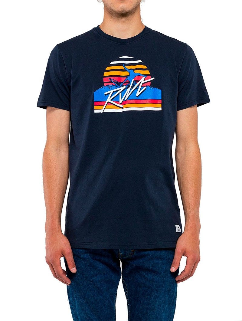 PRINTED T-SHIRT IN BLUE NAVY