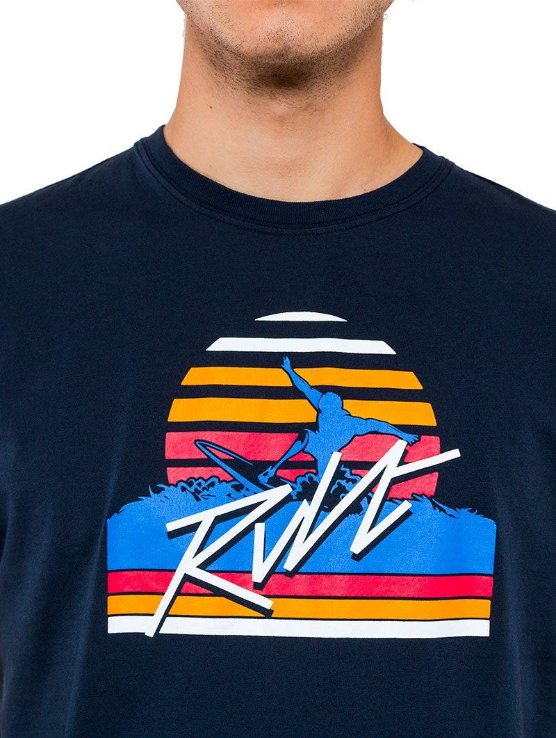 PRINTED T-SHIRT IN BLUE NAVY