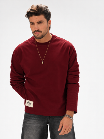CAMISETA DE MANGA LARGA BOXI EN COLOR BORDEAUX