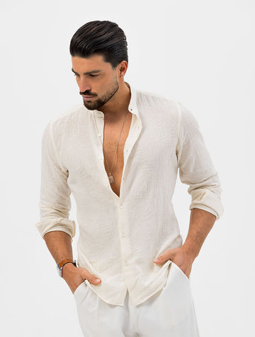 Camicia con collo alla coreana - BIANCO - Kiabi - 15.00 Camicia con collo alla coreana - BIANCO - Kiabi - 15.00