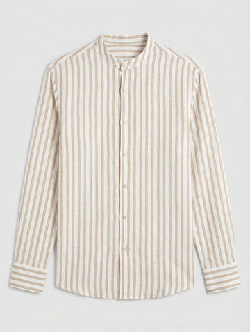 KOREANISCHES GESTREIFTES HEMD IN BEIGE