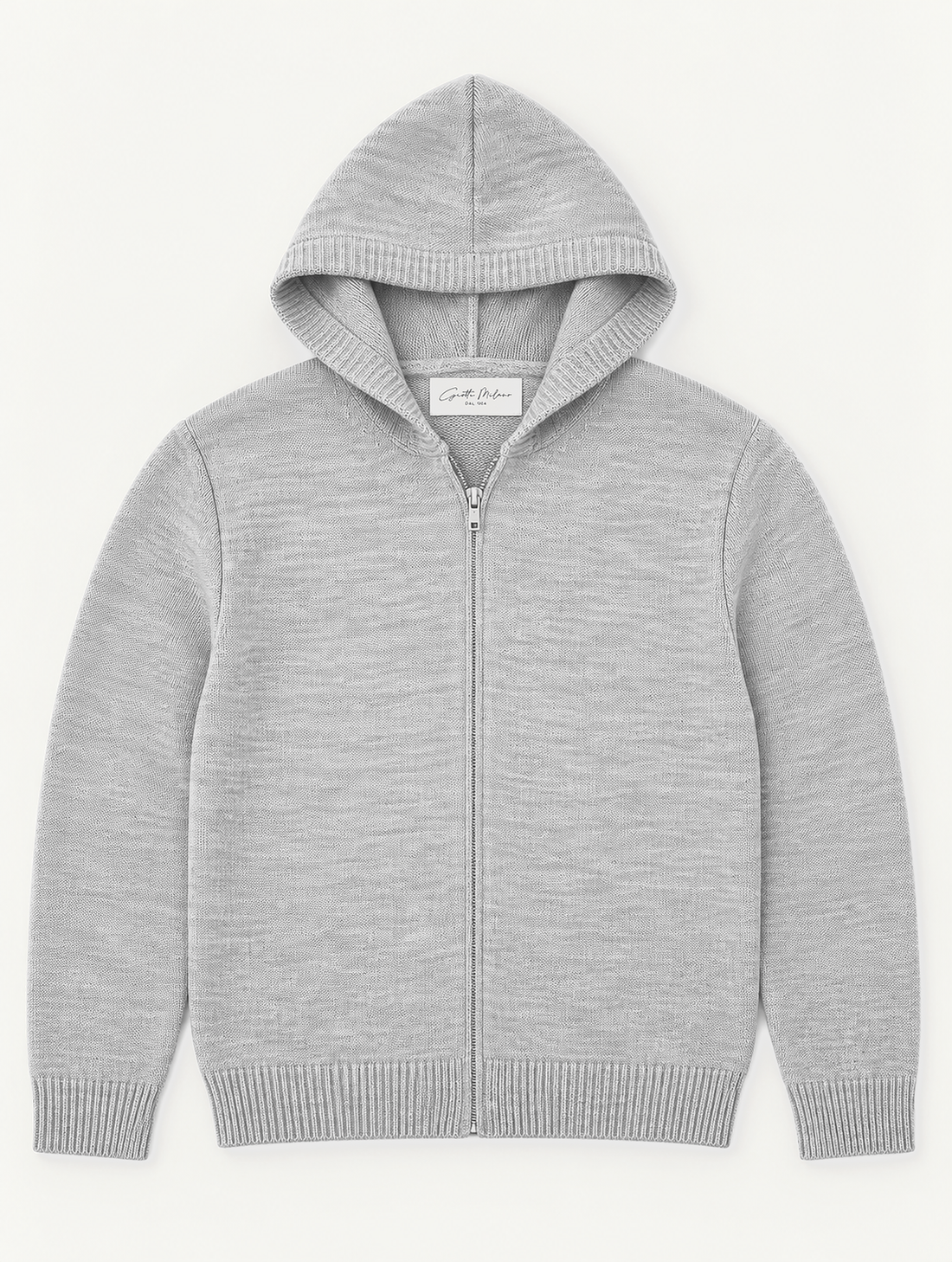 ZIPPED HOODIE SWEATER IN GREY