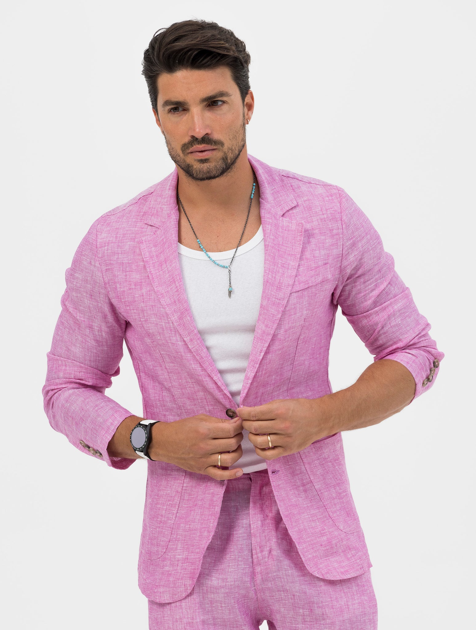 FEDRO SINGLE BREASTED BLAZER IN ROSE