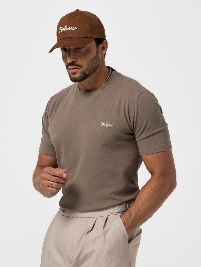 GOLF EMBROIDERED T-SHIRT IN MUD