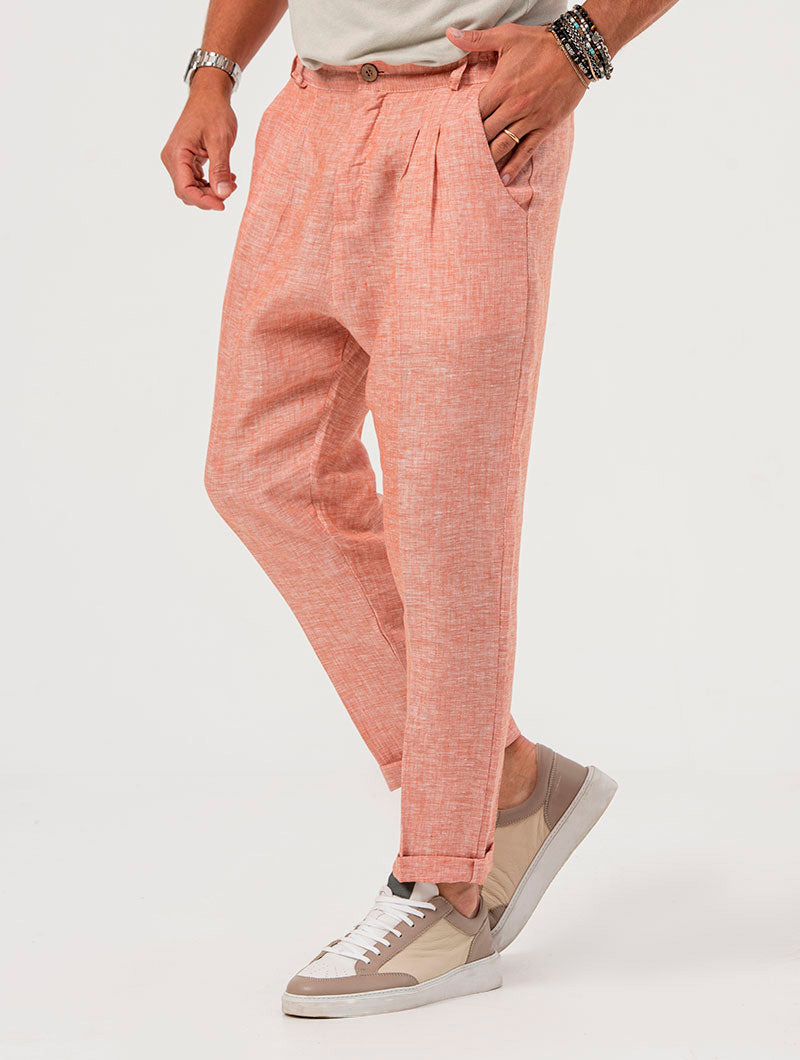 FEDRO CASUAL PANTS IN CORAL