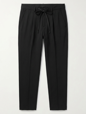 CASUAL PANTS IN BLACK WITH DRAWSTRING