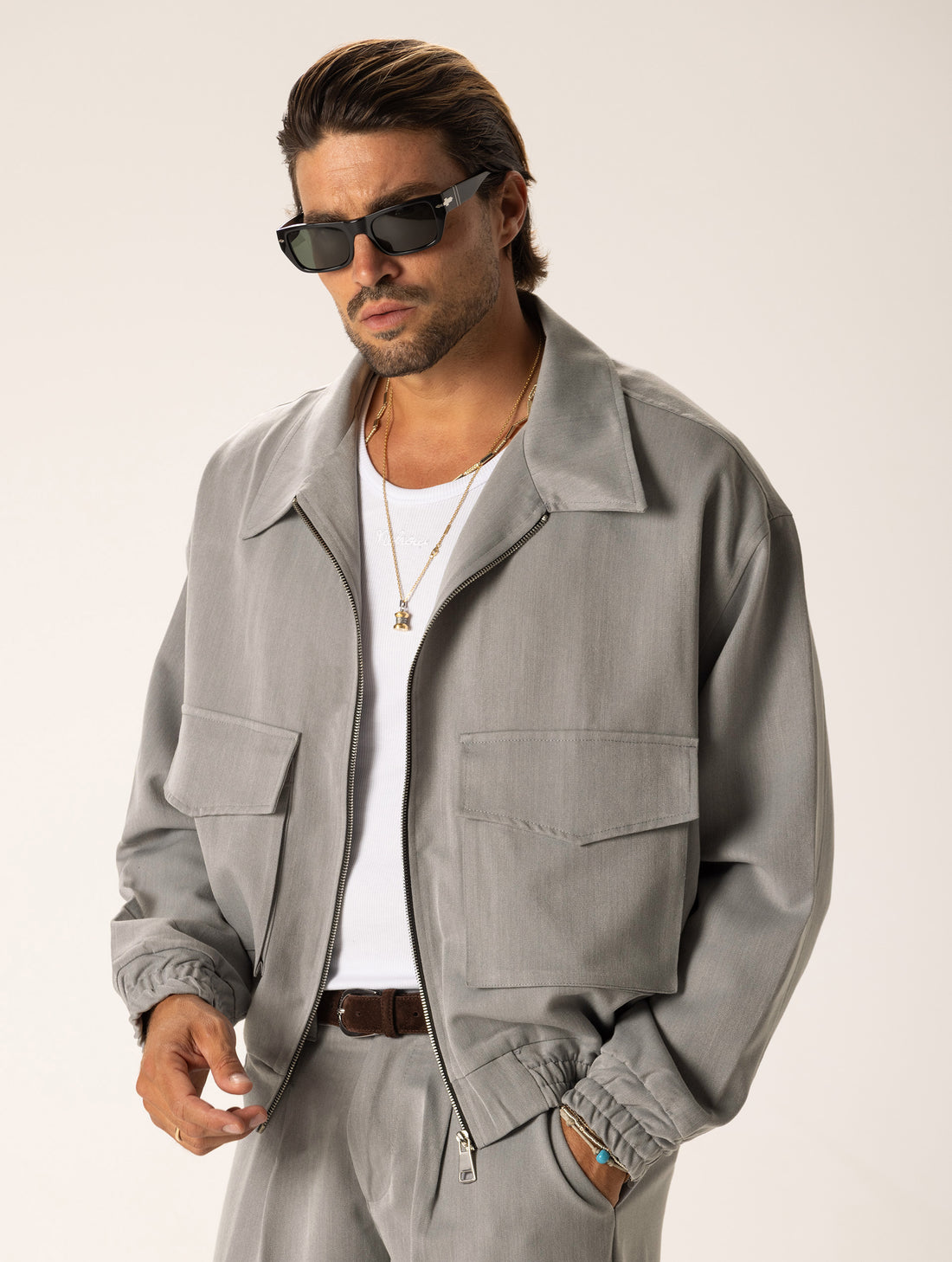 JORDAN JACKET IN GREIGE