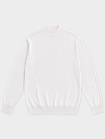 PULL À COL ROULE SEMI-OVERSIZE BLANC