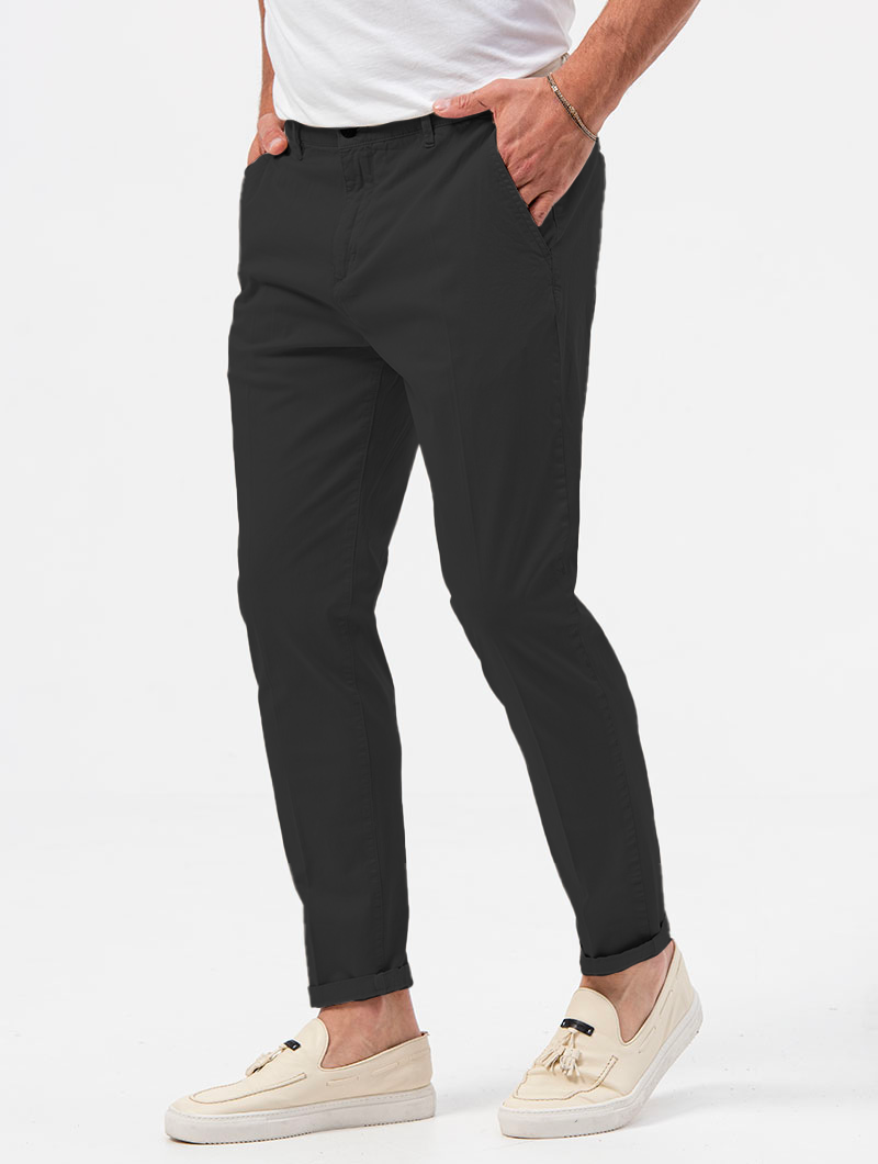 ROMAN PANTALON NOIR DÉCONTRACTÉ