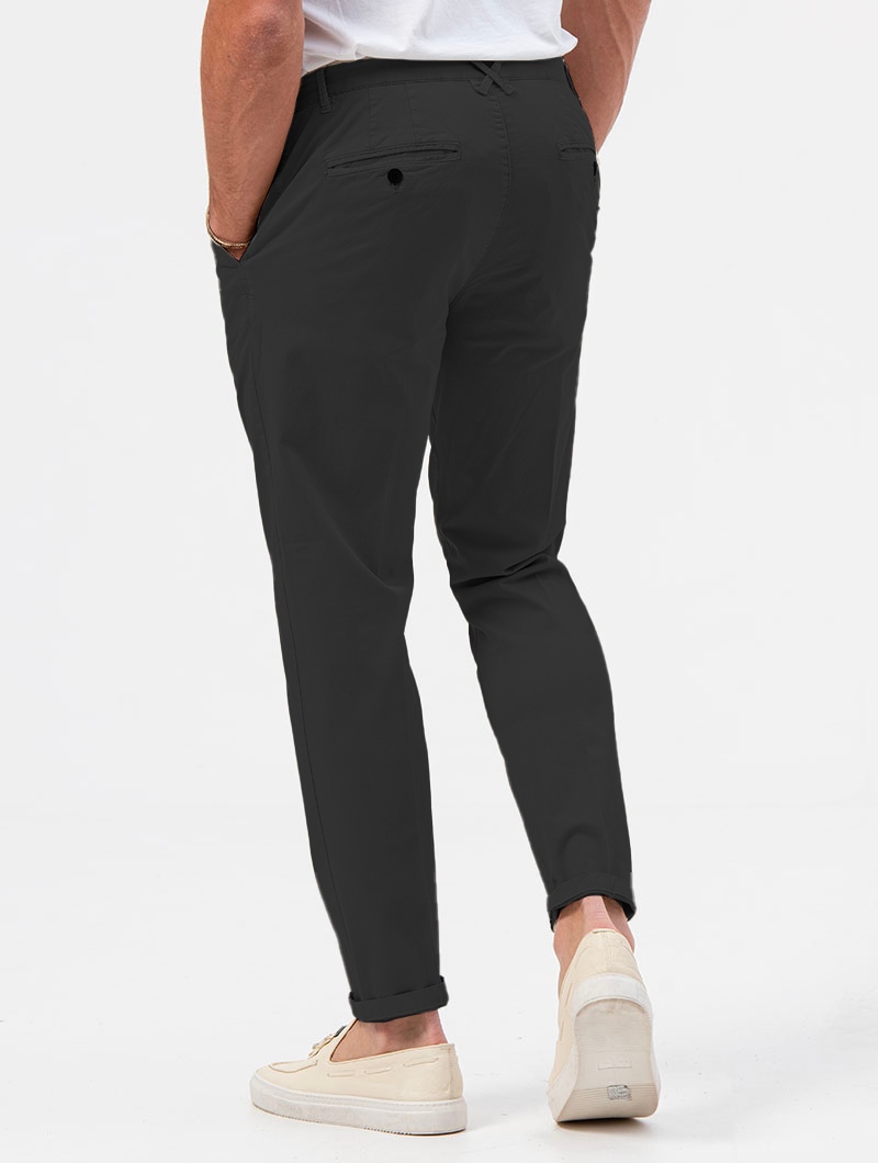 ROMAN PANTALON NOIR DÉCONTRACTÉ