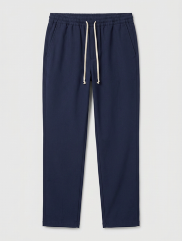 DRAWSTRING CASUAL PANTS IN NAVY