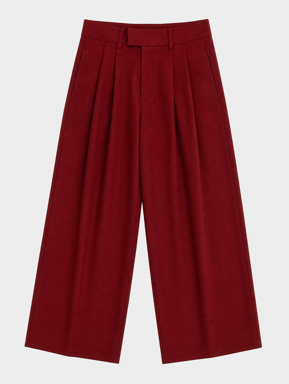 WIDE-LEG FORMAL PANTS IN BURGUNDY