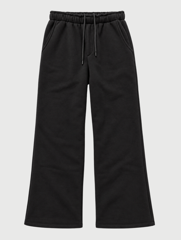 PANTALONES DE DEPORTE ACAMPANADOS CON FORRO DE POLAR EN NEGRO