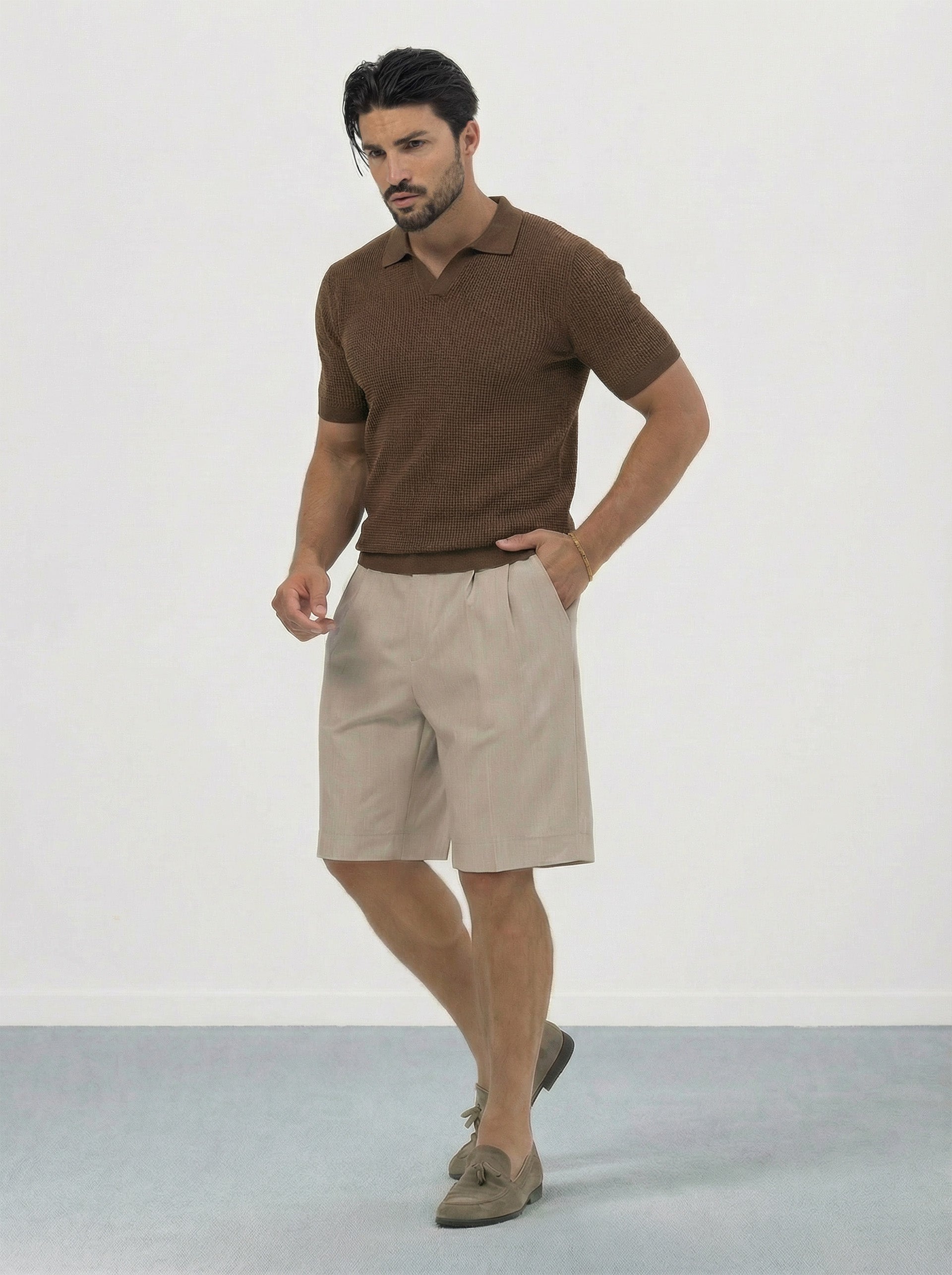 Formal shorts in beige Formal shorts in beige