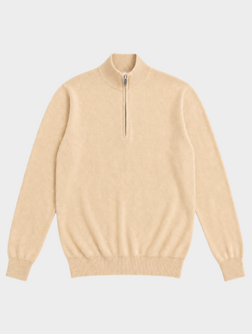 JERSEY CON CREMALLERA DE 3/4 EN BEIGE