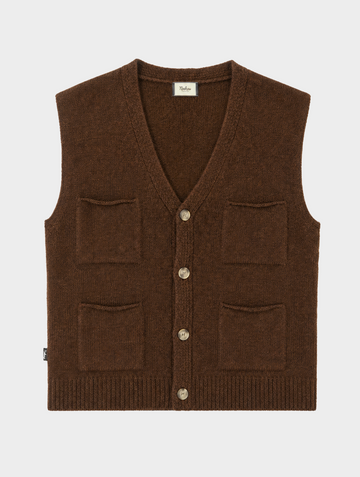 GILET A 4 TASCHE MARRONE