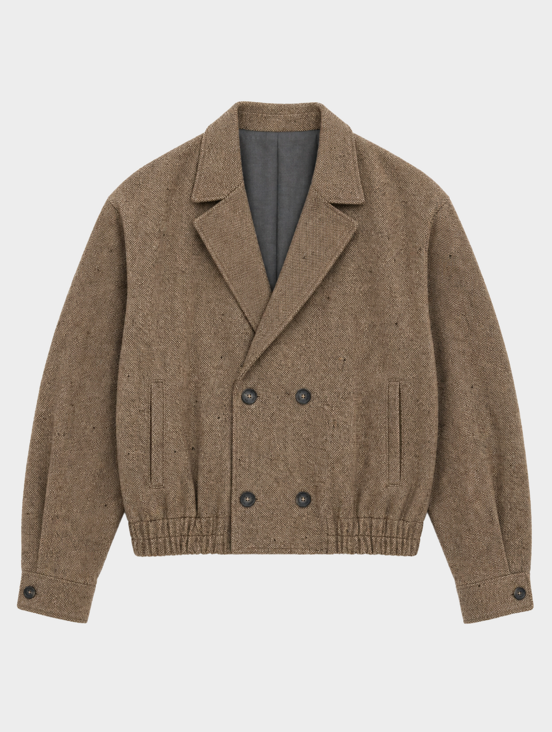 BOMBER COAT IN BROWN MELANGE