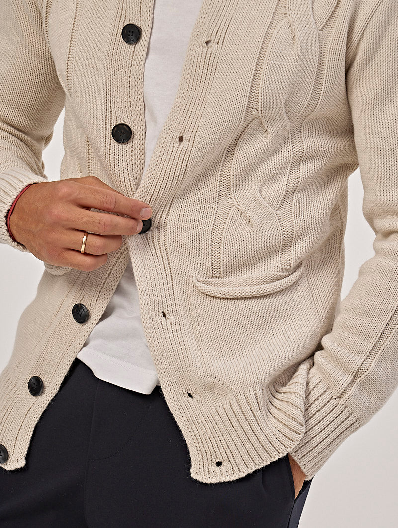 COLIN CARDIGAN IN CREAM